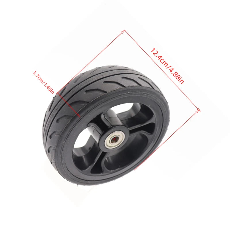 Get reliable traction and durability with these 5-inch solid plastic wheels for electric scooters.