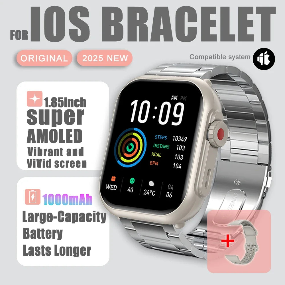 AI Voice Smart Watch Men Women 1.85 inches 1000mAh IP68 Bluetooth Call Blood Pressure Sleep Monitoring 100+Exercise Smart Watch