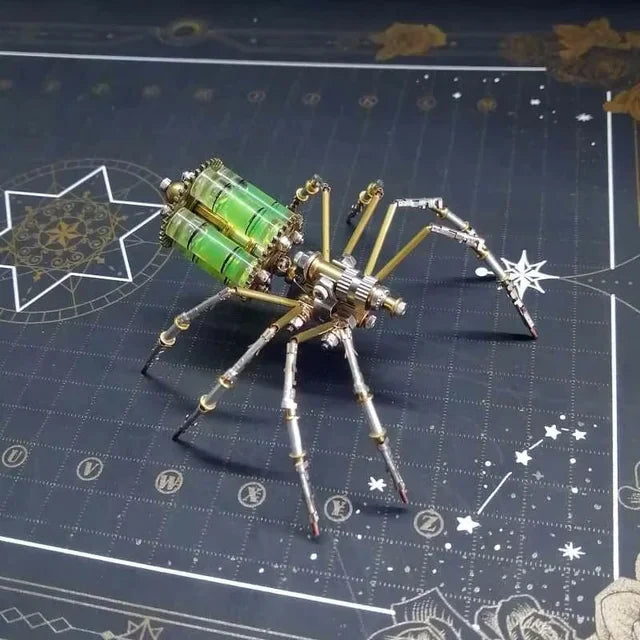 Metal Assembled Insect Ocean Player Spider Dragonfly Mosquito Punk Decorative Gift 3D DIY Tight Mechanical Insect Science Museu