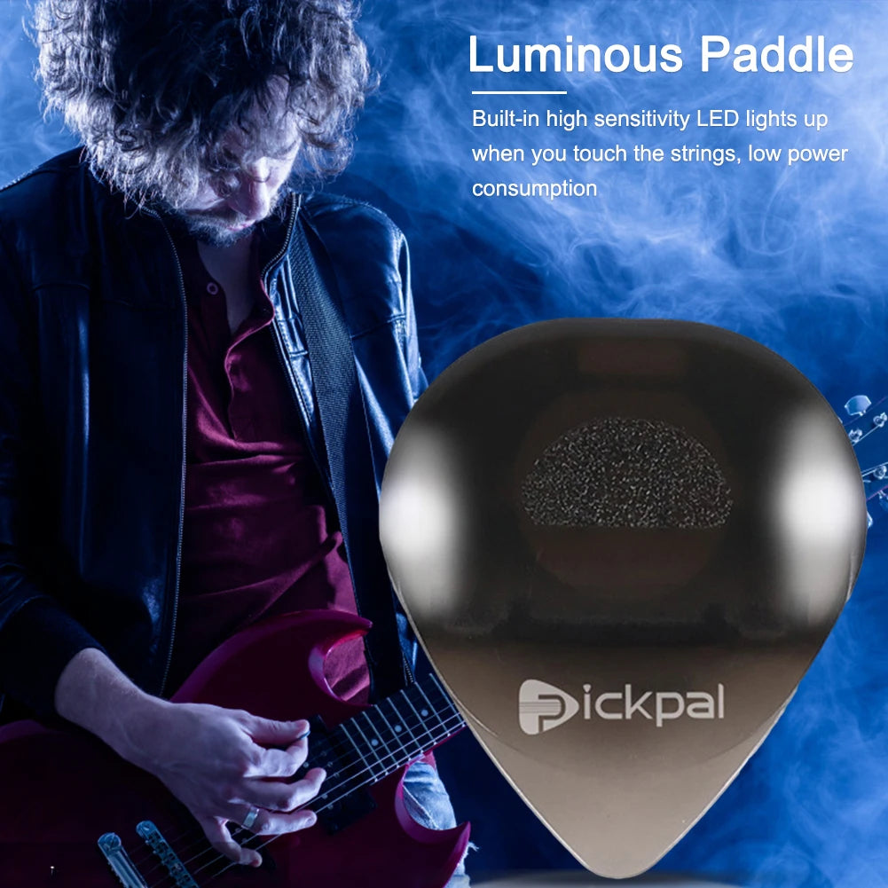 Guitar Picks Medium Picks Non-slip Guitar Picks Jazz Plectrum with High-Sensitivity LED Light Stringed Instrument Plectrum