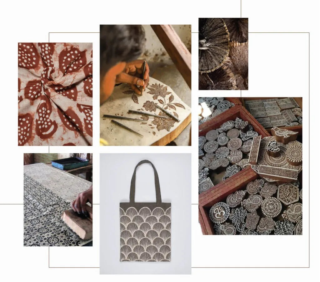 Indian Cotton Fabric Handcrafted Indian Dressmaking Material Hand Block Print Floral cotton fabrics for sewing