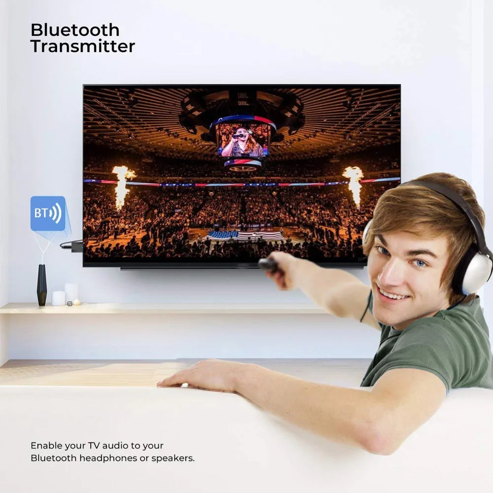 2 In 1 USB Bluetooth Receiver Transmitter Car Bluetooth 5.0 Audio Adapter TV Computer Wireless Bluetooth Converter Plug and Play