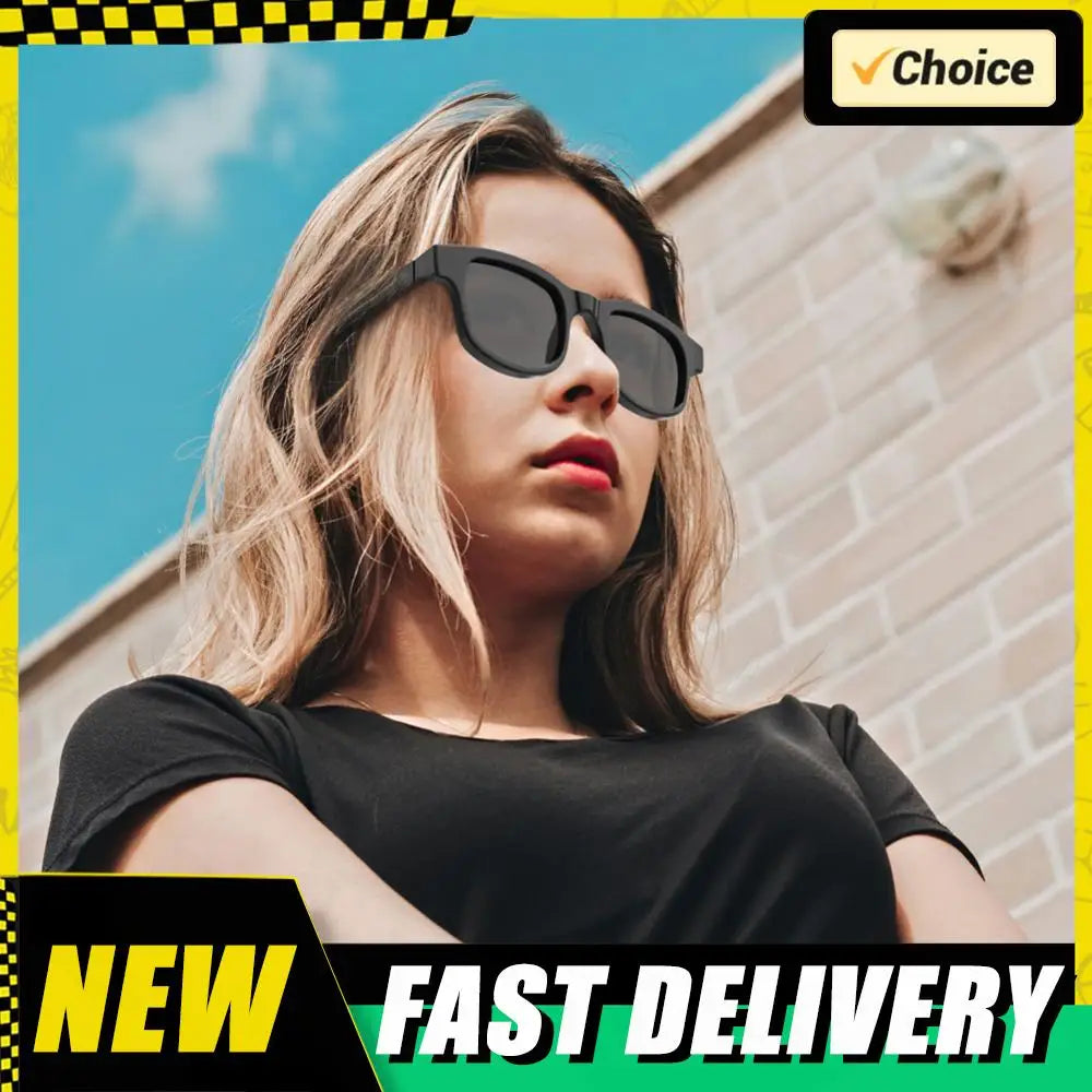 AI Translation Smart Glasses with 144 Language Smart Audio Sunglasses BT Glasses for Office Driving Cycling Outdoor Sports