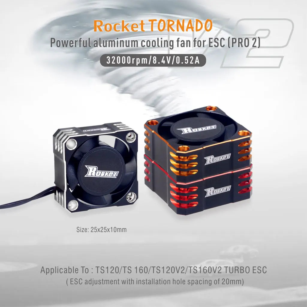 Rocket RC Fan 25mm 30mm 35mm 40mm 50mm SURPASS HOBBY Heat Dissipation Cooling Fan for For 1/10 1/8 Brushless Motor RC Car Part.
