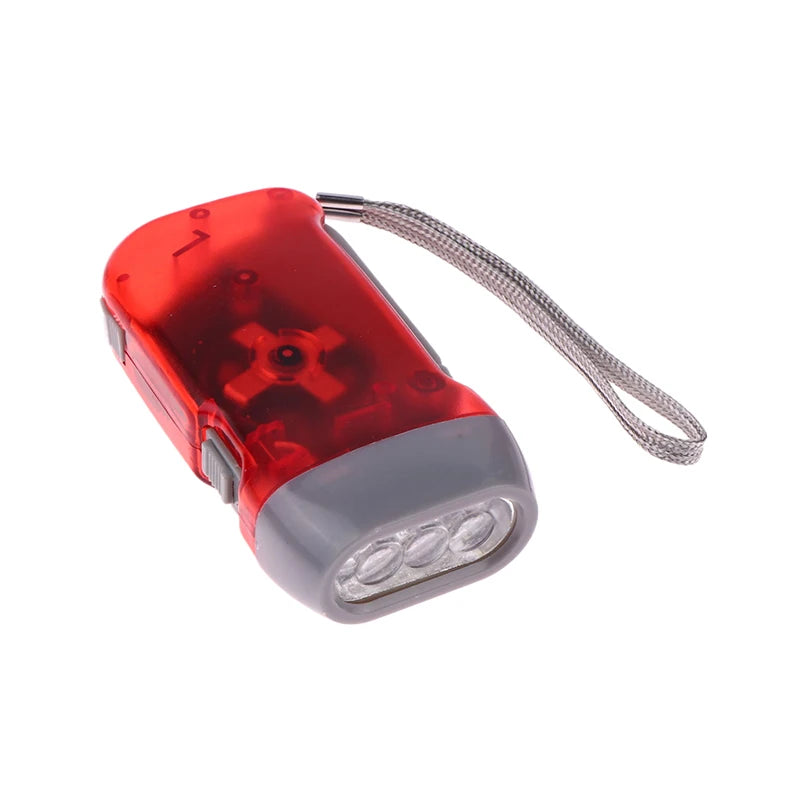 LED Hand Pressing Dynamo Crank Power Wind Up Flashlight Mini Self Generating Torch Camping Lamp Outdoor Home Supplies