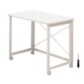 60x40 Small Pulley Table Space Saving Movable Rectangular Table Waterproof Standing Study Table for Home Office Computer Desk