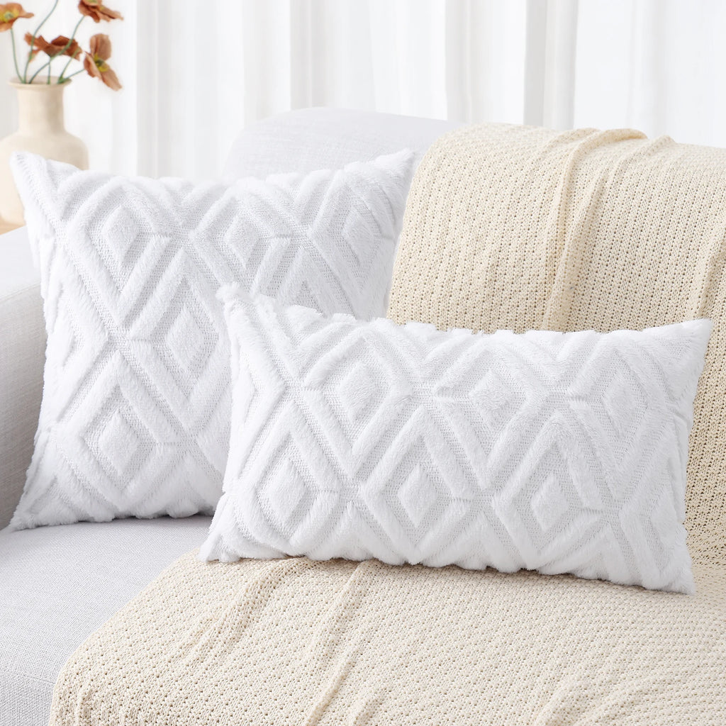 HAPIHAPPY New Winter Throw Pillow Covers Set of 1 Sofa Living Room Faux Wool Pillow Covers Soft Plush Home Throw Pillow Covers