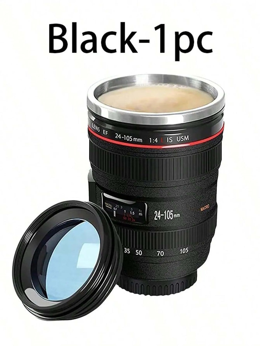 Camera Lens Mug Creative Camera Lens Stainless Steel Cup With Lid Portable Gift Cup For Outdoor Travel Camping For Photographers