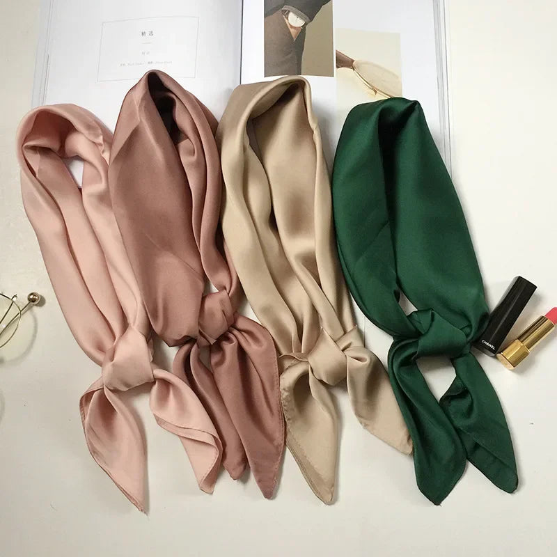 70Scarf 100% Silk Bandana Women Square Scarves Wrap Kerchief Mulberry Spring Fashion Luxury High Quality Headband Hijab Shawls