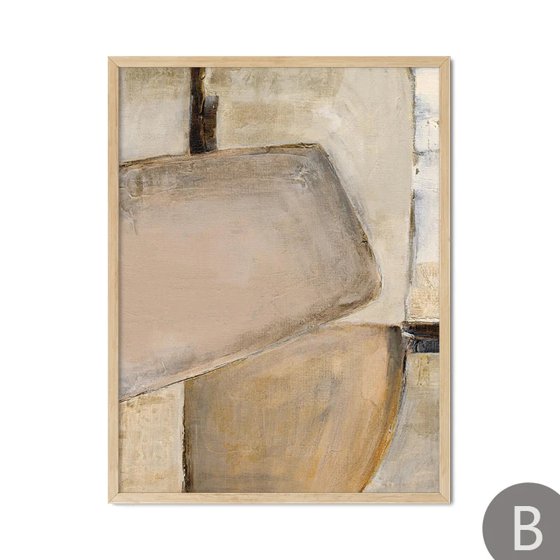 Grounded Shapes Canvas Print Minimalism Gallery Wall Abstract Canvas Painting Art Poster Decorative Picture Modern Living Roo