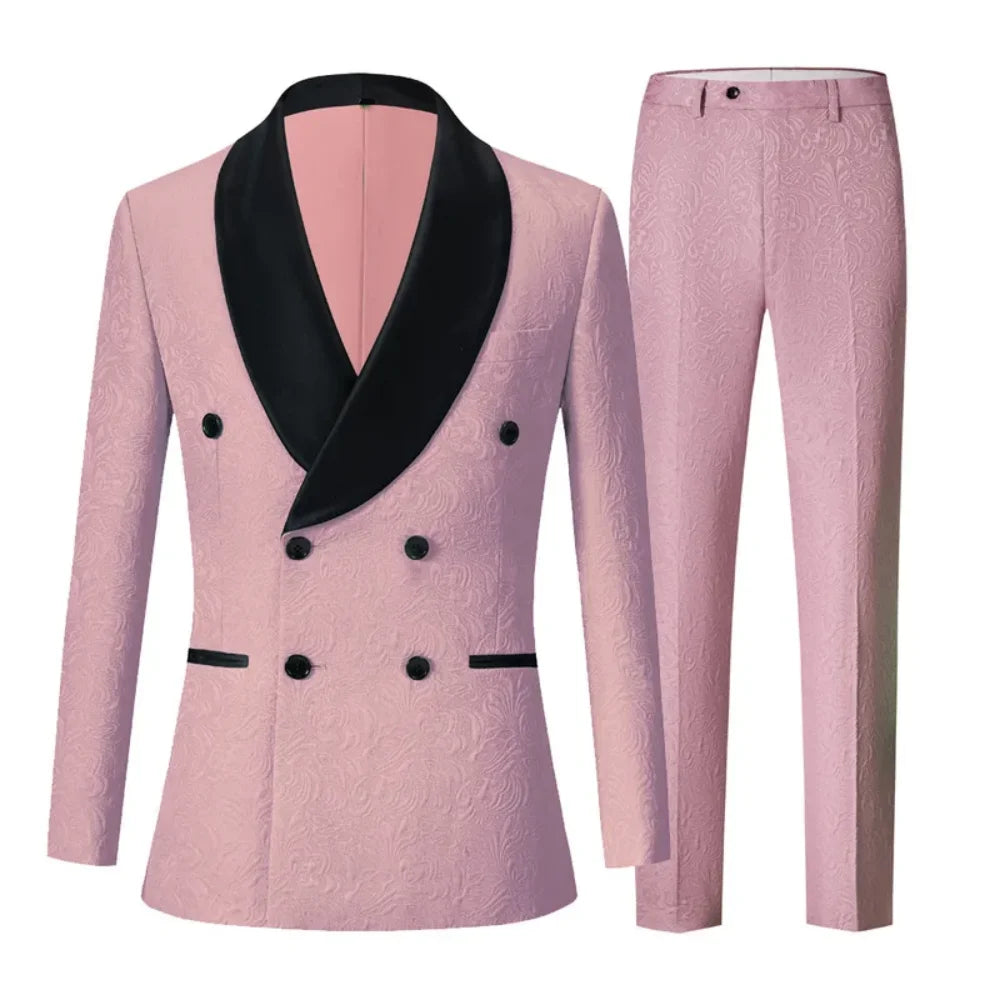 Men's Three-Piece Suit Set for Night Business Jacket And Pants Wedding 2-Piece Formal Outfit