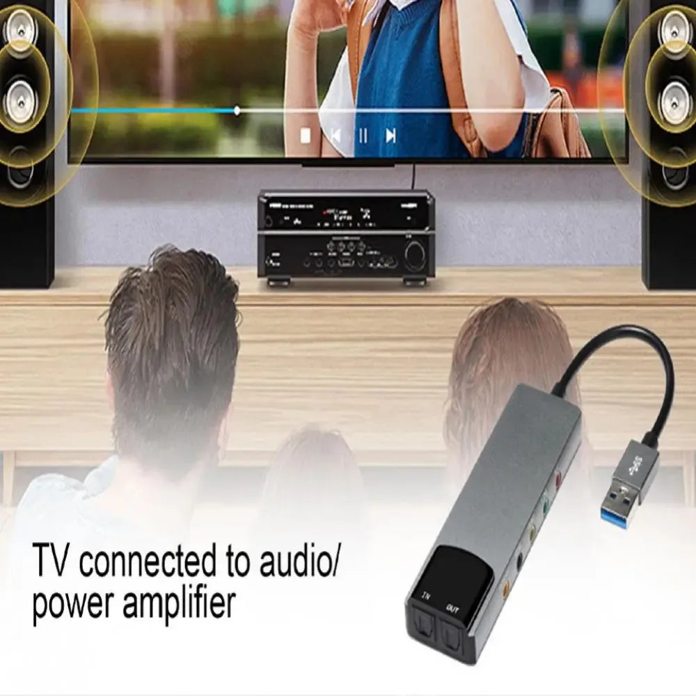 Usb Sound Card High-quality Usb Fiber Optic Spdif Sound Card for Computer External Multifunction Support Ac-3 Dts-compatible 5.1