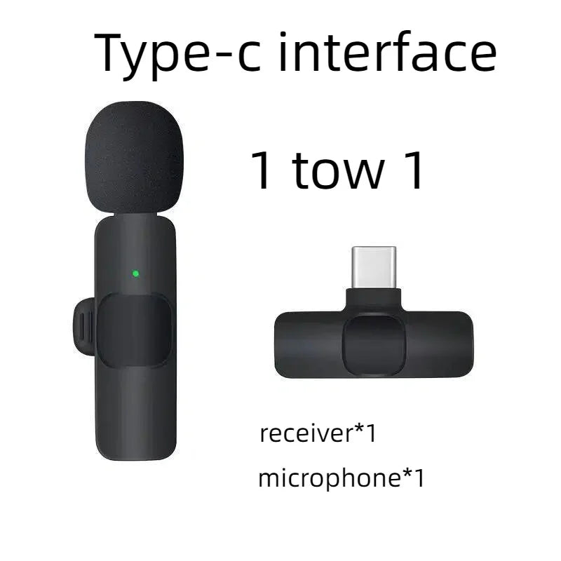 New Wireless Lavalier Microphone K9 Portable Audio Video Recording Mini Mic for iPhone Android Live Broadcast Gaming Phone Mic