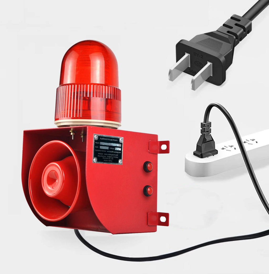 YASONG 1.2 mile Outdoor Remote Control 120dB Speaker, 12 Tones Adjustable Alarm Siren with USB Port, Strobe light