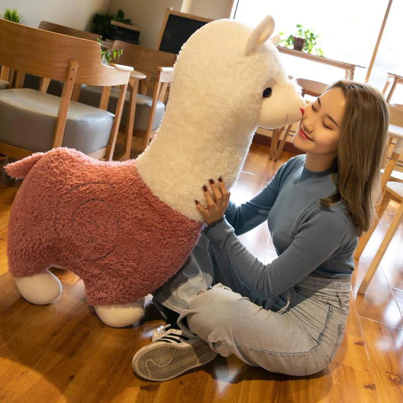 Giant Cute Alpaca Plush Toys Fashion Animal Soft Stuffed Dolls Office Chair Sofa Kawaii Pillows Birthday Gift for Boys Girls