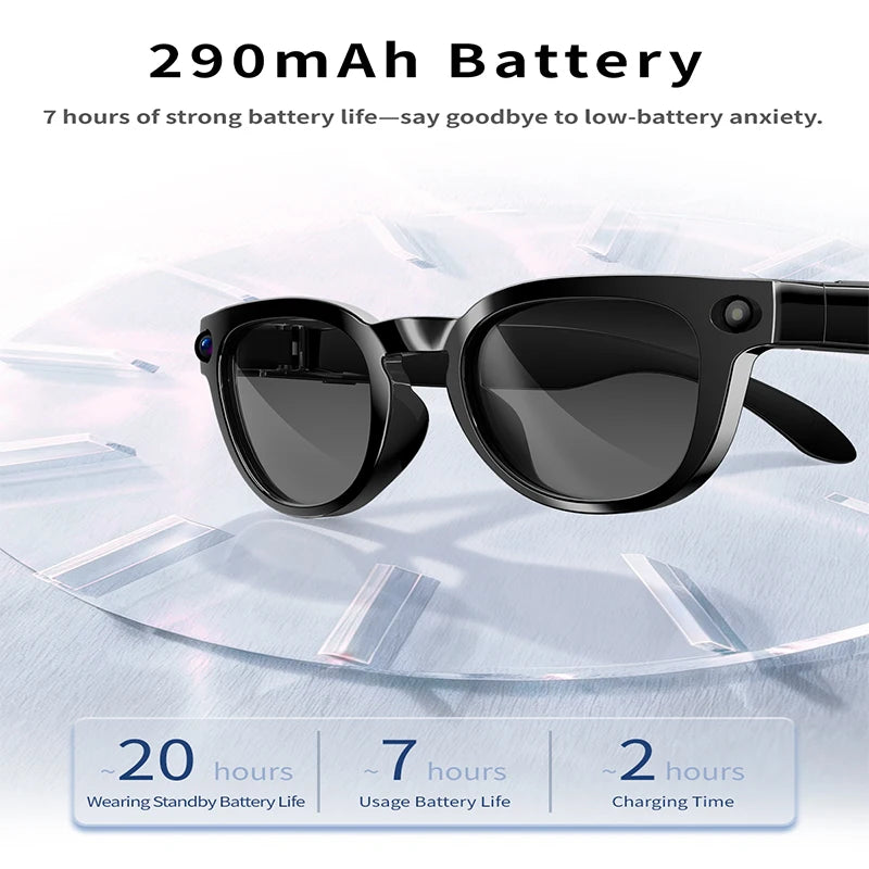 4K HD Smart AI Glasses 1080P 800W pixel AI Shooting Camera HD Photo Video Voice Call Translation Waterproof Bluetooth AI Glasses