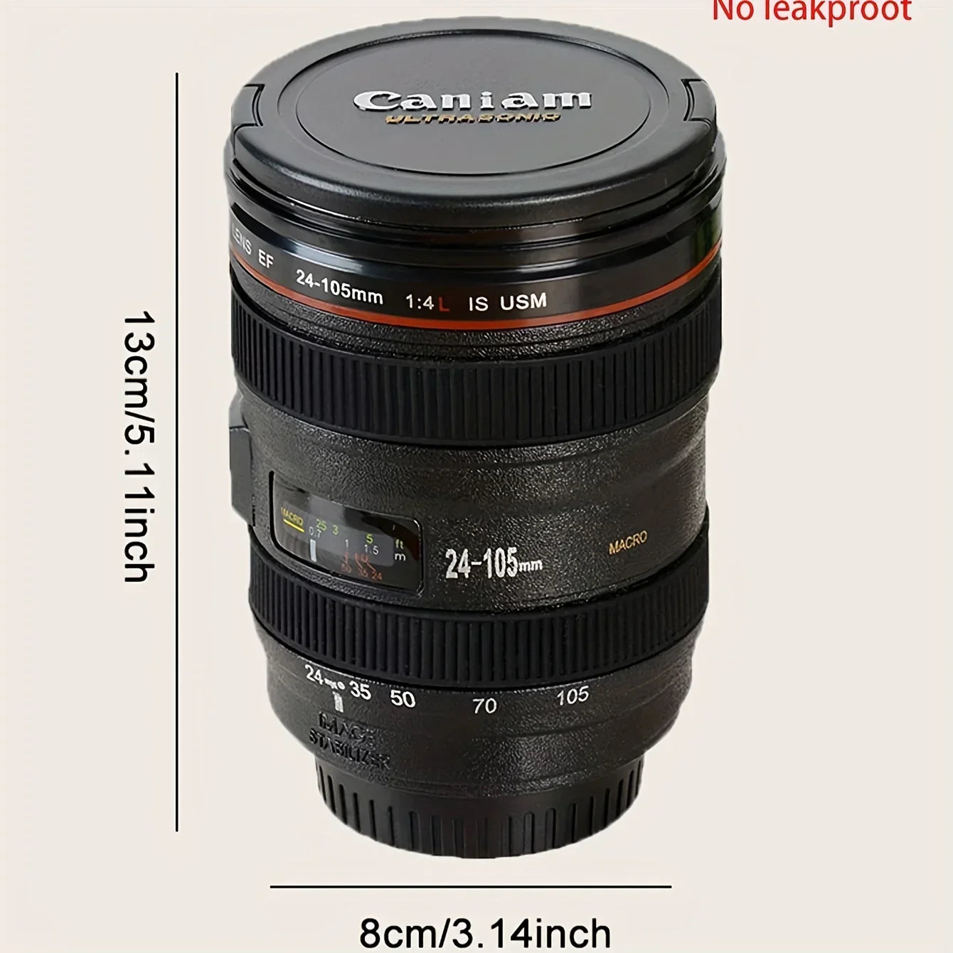 1pc Mini SLR Camera Lens Mug Plastic Coffee Mug With Keychain Portable Travel Wine Cup Stainless Steel Drinkware Creative Gift