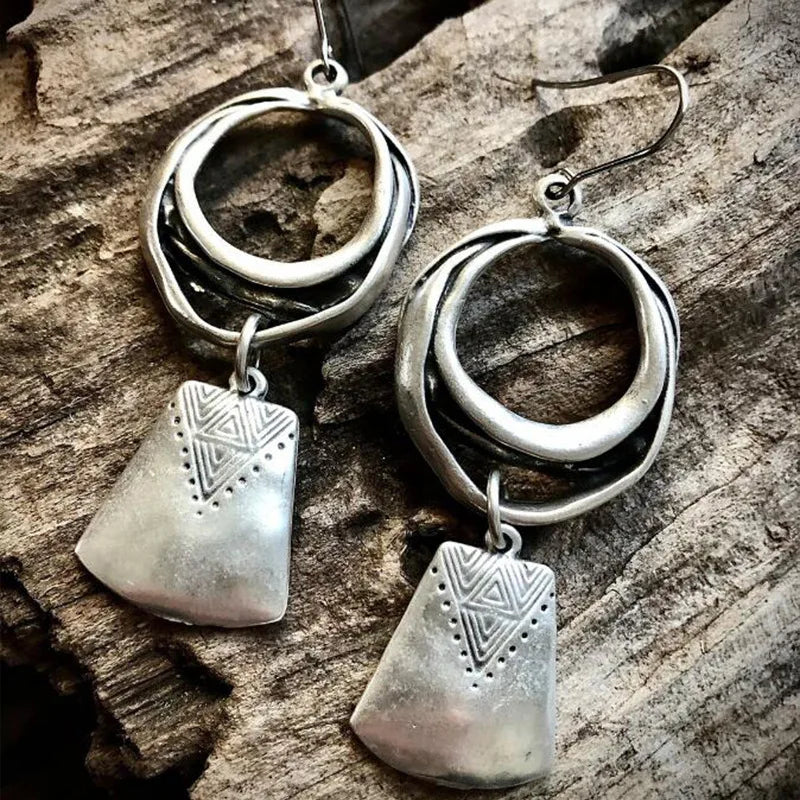 Indian Tribe Statement Dangle Earrings For Women Female Jewelry Vintage Ethnic Metal Drop Earrings Long Earring Accessories
