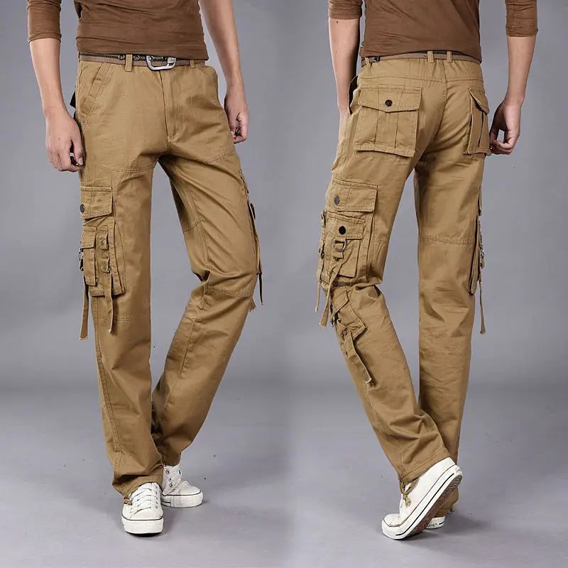 Khaki Trousers Man Work Wear Autumn Winter Multipockets Straight Cargo Pants for Men Multi Pocket Baggy Slacks Fashion Cheapest
