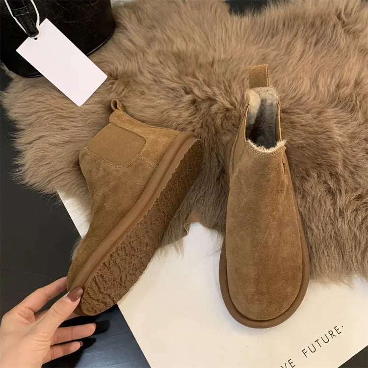 Snow Boots for Women 2025 New Autumn and Winter Popular Warm Cotton Shoes Fleece-Lined Thickeneded Boots Casual Short Botines