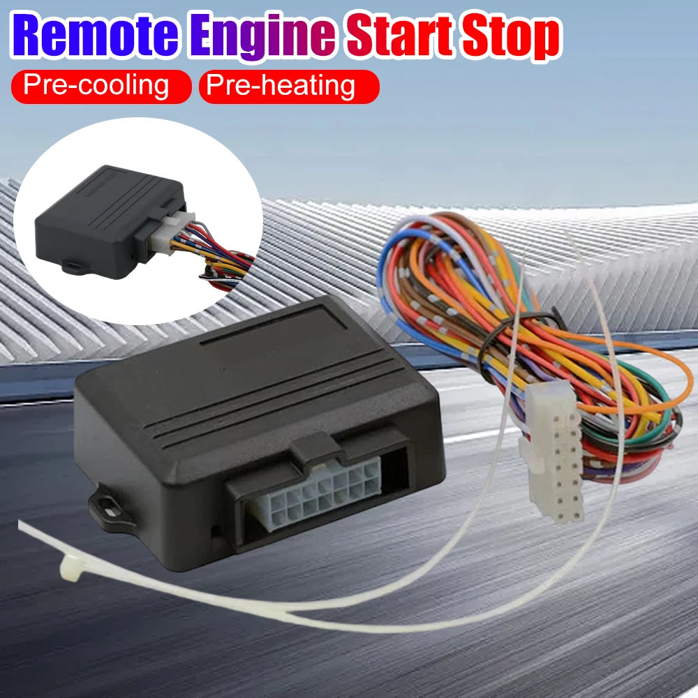 Remote Engine Start Stop with Remote Control Anti-theft Car Starting Module Pre-heating Auto Starter Module 12V Car Accessories