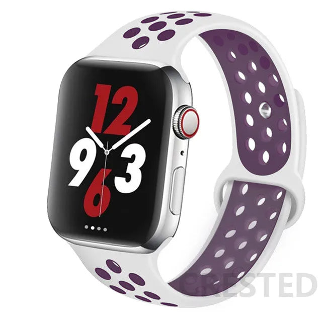 Silicone Strap For Apple Watch Band 45mm 44mm 40mm 49mm 41mm 38mm 42mm Sport bracelet iWatch Ultra 2 Series 9 8 7 6 se for nike