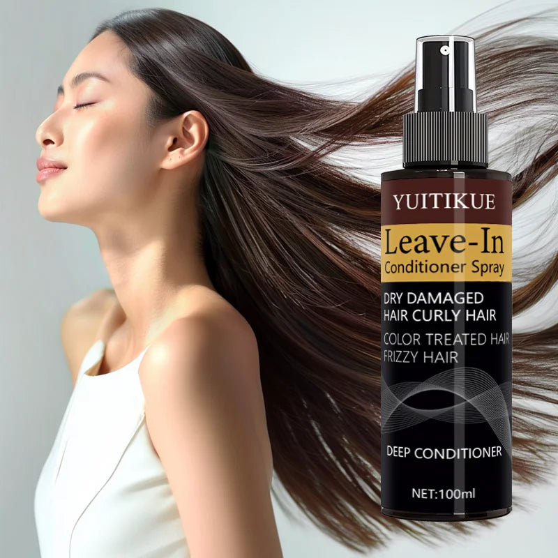 Keratin Leave-In Hair Spray - Deeply Moisturizes Curly/Dyed Hair - Controls Frizz and Enhances Shine
