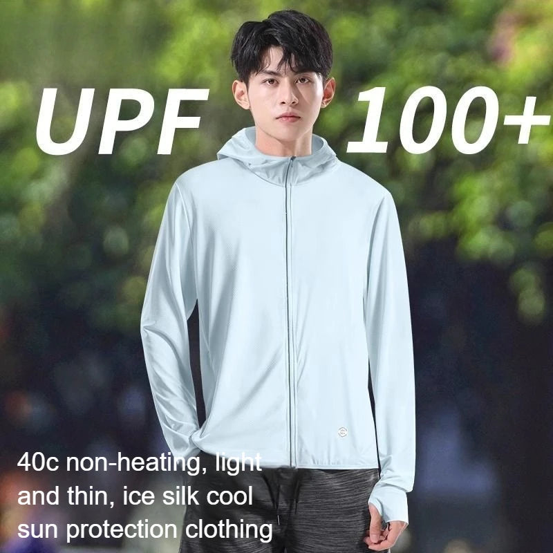 2025 New Sun Protection Clothes for Men's UV-proof Summer Light and Thin Ice Silk Breathable Fishing and Cycling Jacket