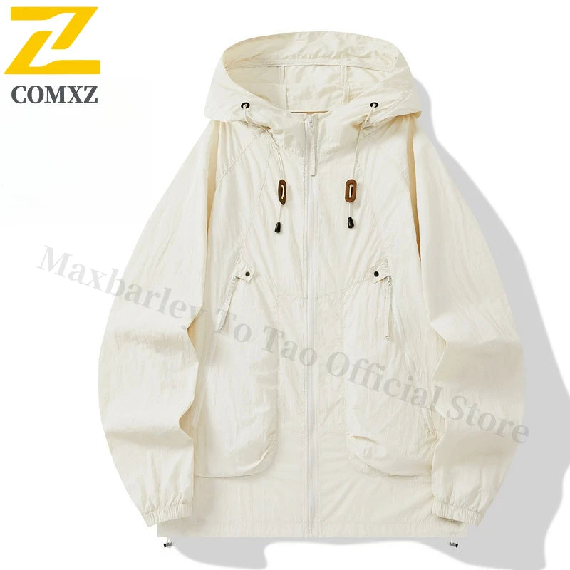 Summer UV Protection Hooded Jacket Unisex UPF50+ Ultra Thin Ice Silk Fishing Skin Coat with Quick-Dry Technology Outdoor Sports