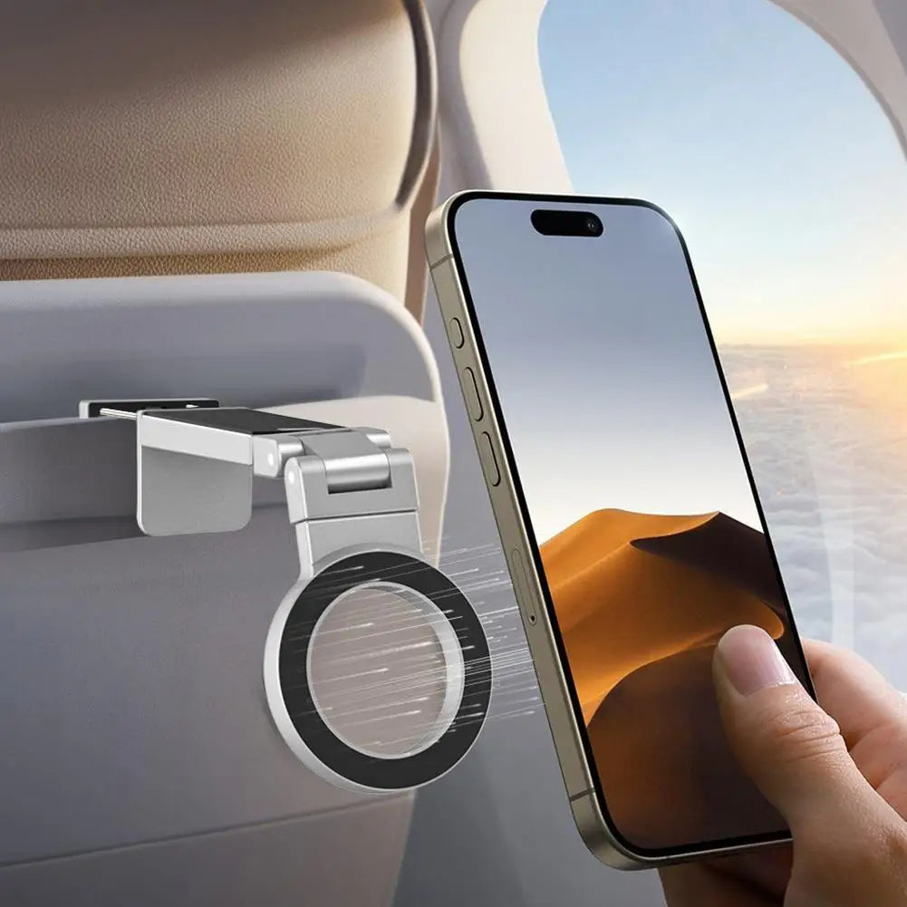 Magnetic Airplane Phone Holder Universal Travel Desk Cell Phone Mount Stand Foldable 360° Rotation Selfie Stick Phone Support