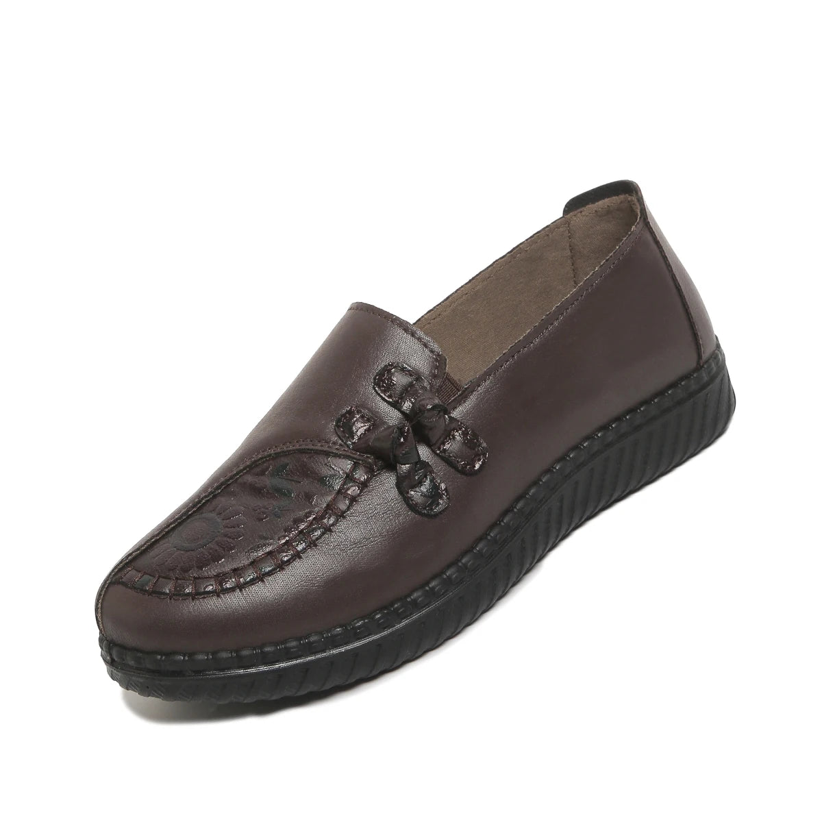 Women's shoes, mom's casual shoes, leather flat shoes, best-selling, elegant and comfortable loafers, free shipping shoes