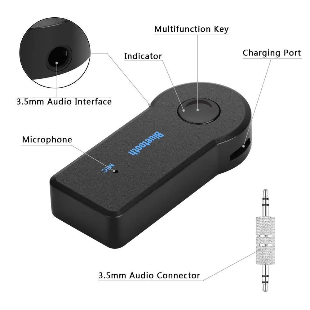 Aux Car Bluetooth 5.0 Receiver 3.5mm 3.5 AUX Jack Stereo Music Audio Car Transmitter Speaker Amplifier Wireless Adapter with Mic - Free Item