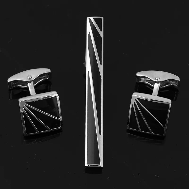 Mens Ties Clip Cufflinks Set Shirt Accessories Necktie Tie Bars Cuff Links Suit Luxury Quality Jewelry Gifts For Wedding Party