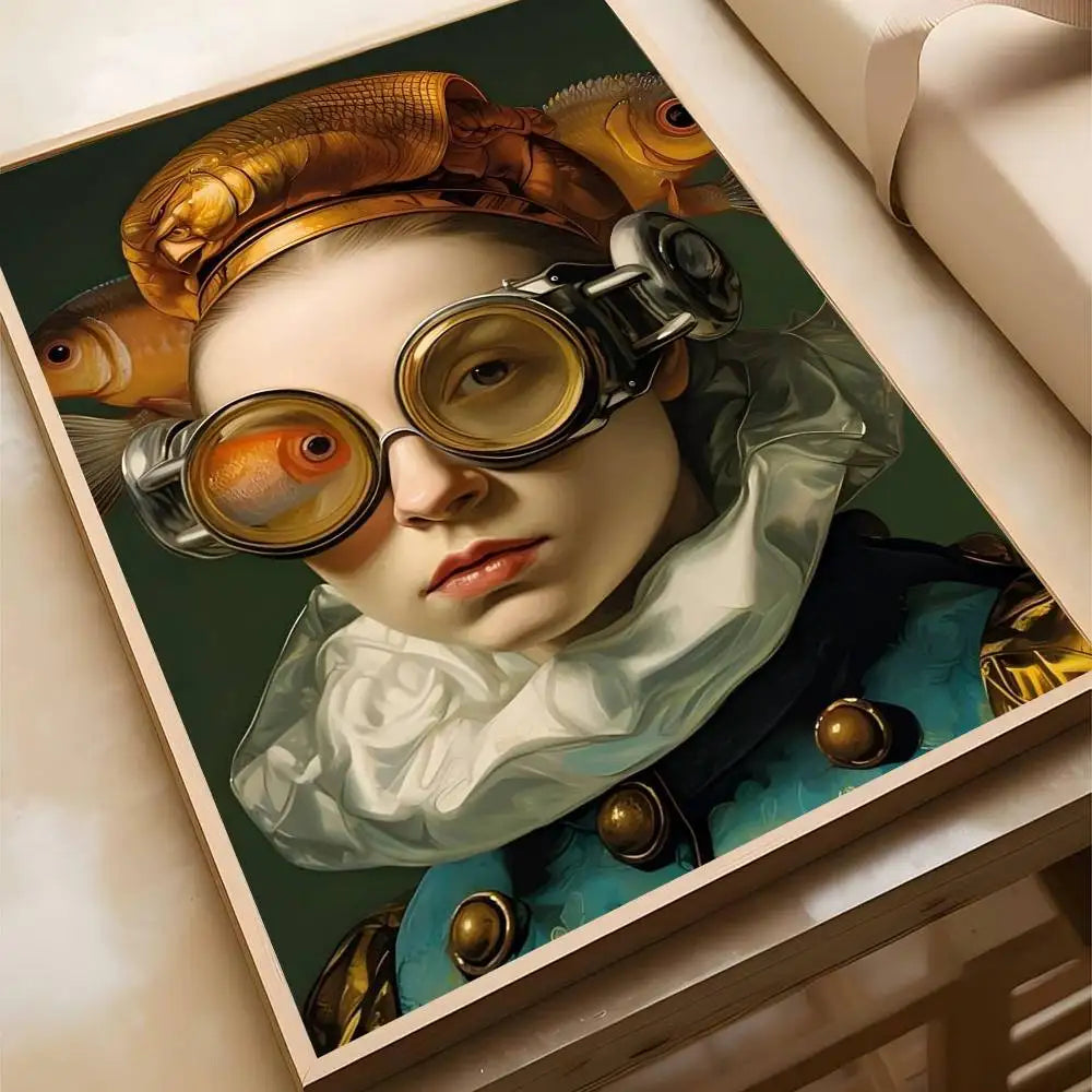 MINISO Oil Painting By Numbers Surrealism Woman Portrait Canvas Fish And Girl wall art Acrylic Paint By numbers For Adults
