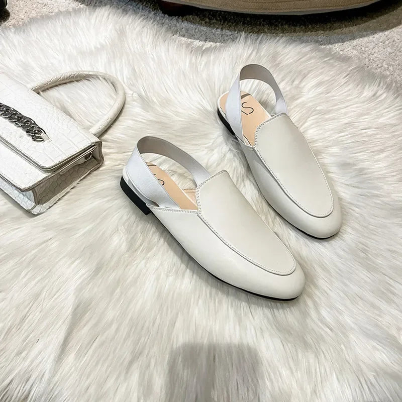 Rear elastic belt half slippers women summer wear Muller shoes 2023 new flat sandals