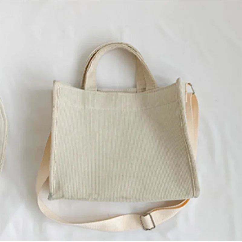 Women Handbag Simple Corduroy Portable Large Capacity HandBag Ins Fashion Trend Small Square Handbag Single Shoulder Bags - Free Items Weekend.