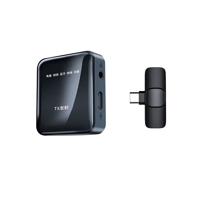 Wireless Lavalier Microphone Portable Audio Video Recording 2.4G Mini Mic for iPhone Android Live Broadcast Gaming Phone vlog