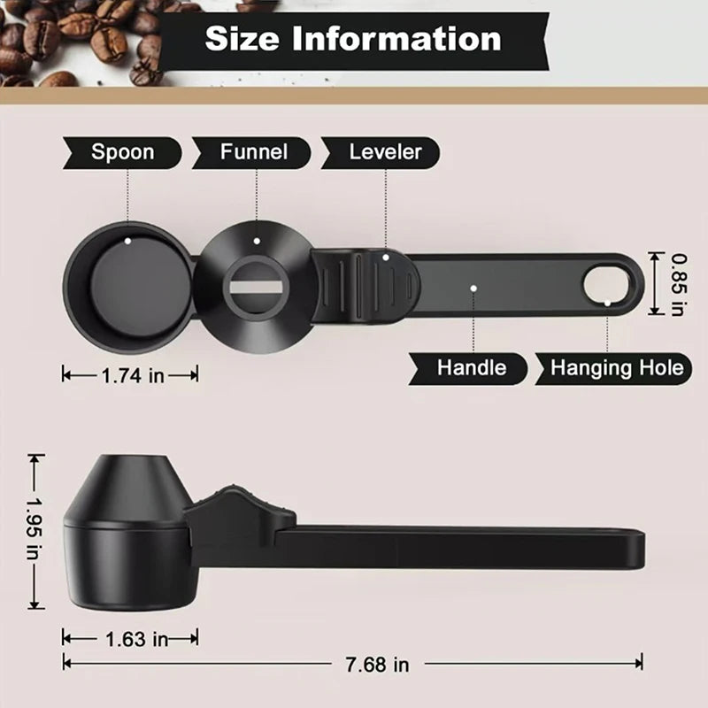 1 Pcs Coffee Scoop With Funnel For Reusable K-cup Coffee Pot 2 Tablespoon Capacity Coffee Measuring Spoon Kitchen Accessories