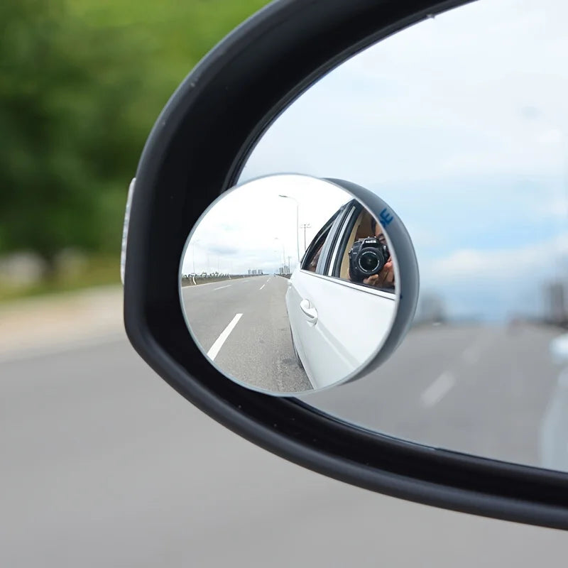 2Pcs Car Mirror HD Convex Mirror Blind Spot Auto Rearview Mirror 360 Degree Wide Angle Vehicle Parking Rimless Mirrors