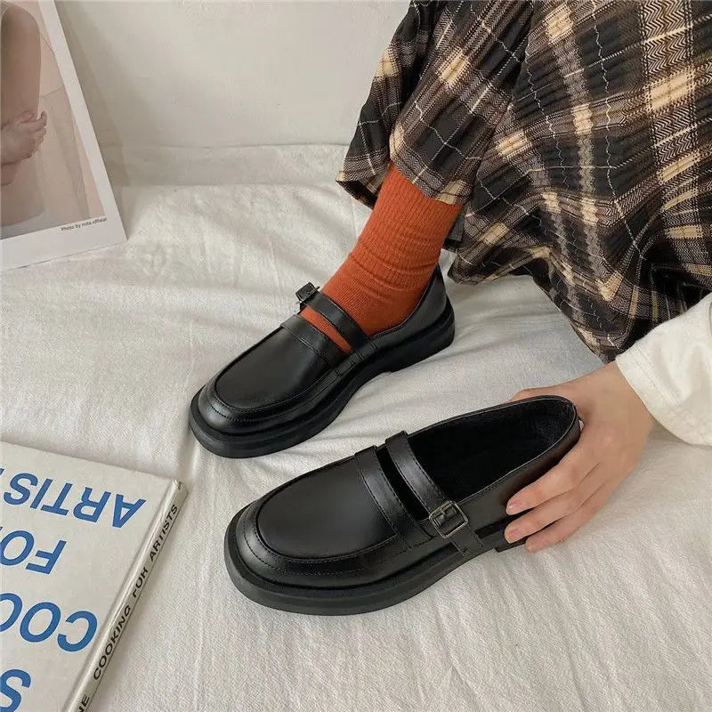 Shoes For Women Black Woman Pumps Low Heel Elegant Loafers Luxury Leather Casual Round Toe Stylish L Vacation Popular 39 On Sale