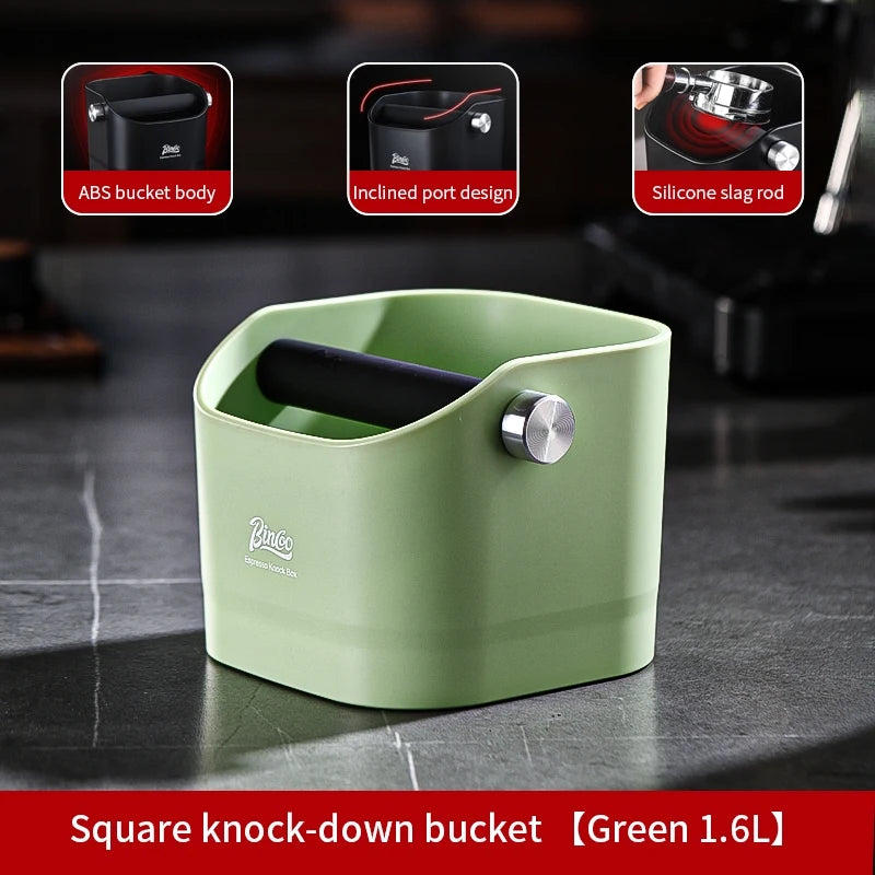 BINCOO 1.6L Increase Espresso Knock Box, Stainless Steel Coffee Grounds Container,Espresso Knock Bin for Home Barista Commercial