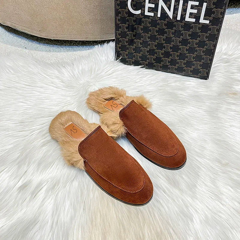Baotou Half Slippers Women Summer Wear Muller Shoes 2025 New Flat Sandals