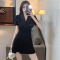 Korean Dresses for Women Cotton Chiffon Fashion Midi Women's Summer Suit Dress 2025 Aesthetic Clothing Casual One-piece Trend