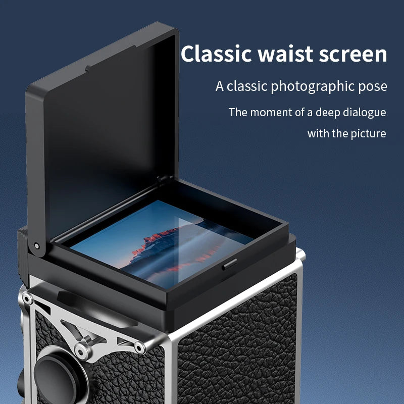 Retro Mini Digital Camera 1080P Dual Lens Design Vintage Manual Joystick Operation 1.54 Inch Portable Camera for Christmas Gift