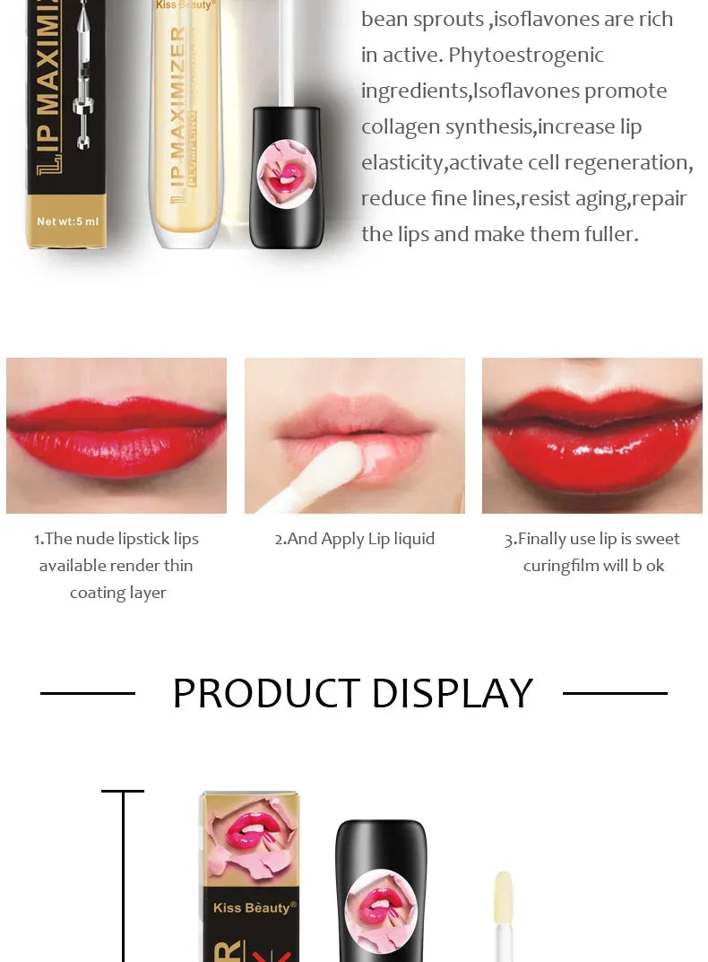 Fast Volumising Lip Plumper Serum Sexy Lip Oil Gloss Increase Lip Elasticity Reduce Fine Lines Brighten Moisturizing Lip Care