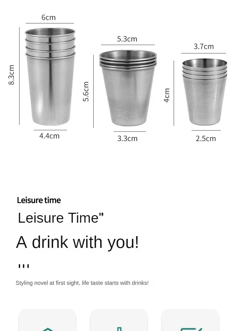 Drinkware 4 Pcs/set Outdoor Practical Travel Stainless Steel Cup Mini Set Whiskey Glass Cups Personalized Gifts Kitchen Dining