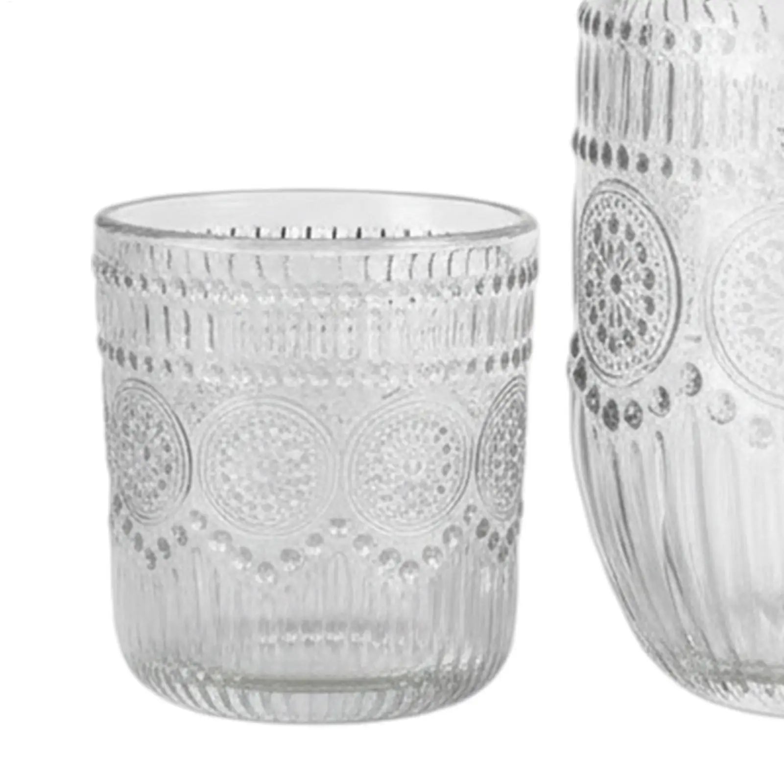 Water Carafe with Cup Snowflake Design Vintage Pitcher Glass Carafe for Tea Coffee Milk Juice Drink Tea Coffee Milk Juice