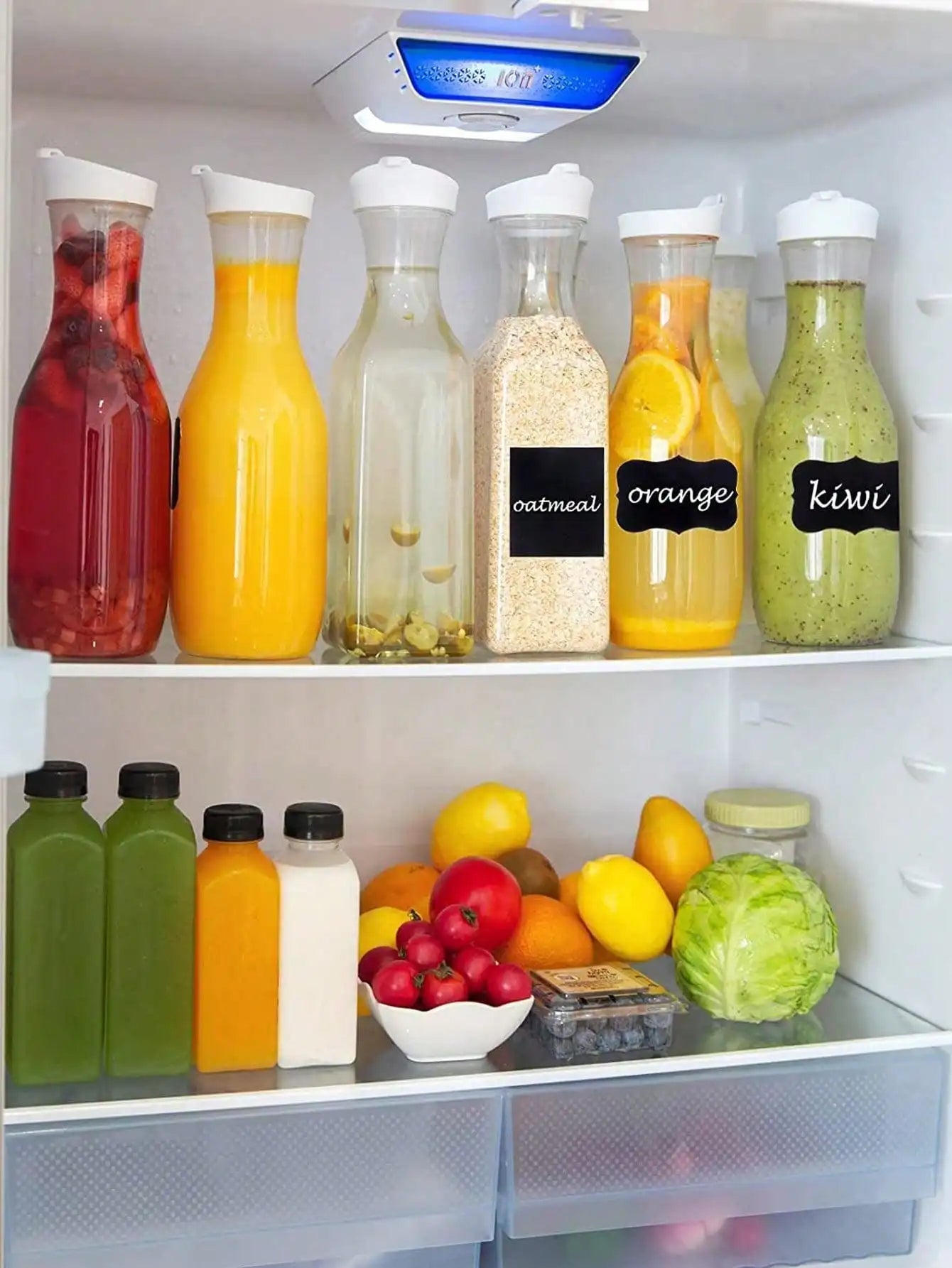 1.5L Elegant Carafe w/ Flip Top - Leak-Proof Juice & Iced Tea Dispenser, Stylish Home Decor for Kitchen, Parties