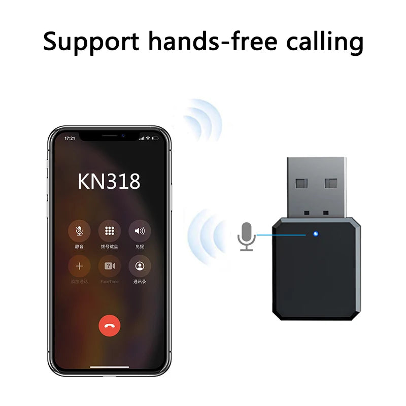 Bluetooth 5.0 Car Kit Wireless Music 3.5Mm Aux Usb Power Audio Receiver Adapter Auto Bluetooth Stereo for Car Radio Mp3 Pc