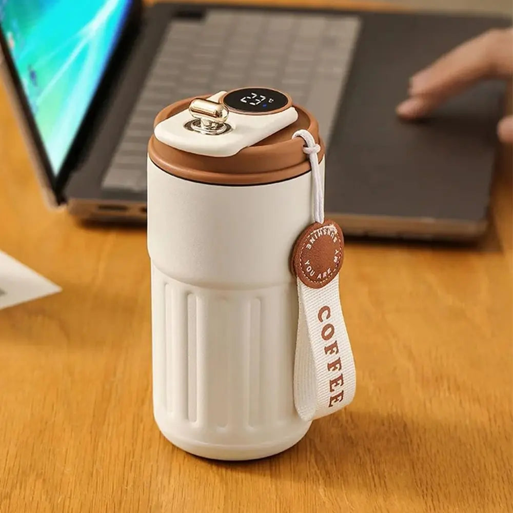 450ML Thermal Water Bottle Portable Creative Outdoor Insulated Mug Large Capacity Digital Coffee Thermos Cup Kitchen Supplies - - Free Items Weekend.